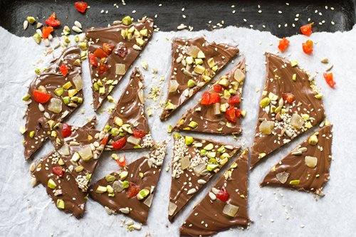 Recipe of the Day - Chili Chocolate Bark with Cherries and Pistachios